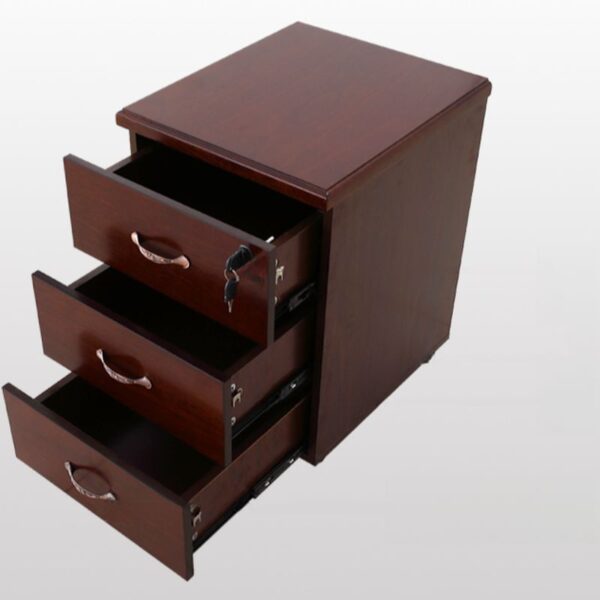 3-Drawer Simple Style Lockable Mobile Pedestal with three drawers, including one lockable, on smooth-rolling casters.