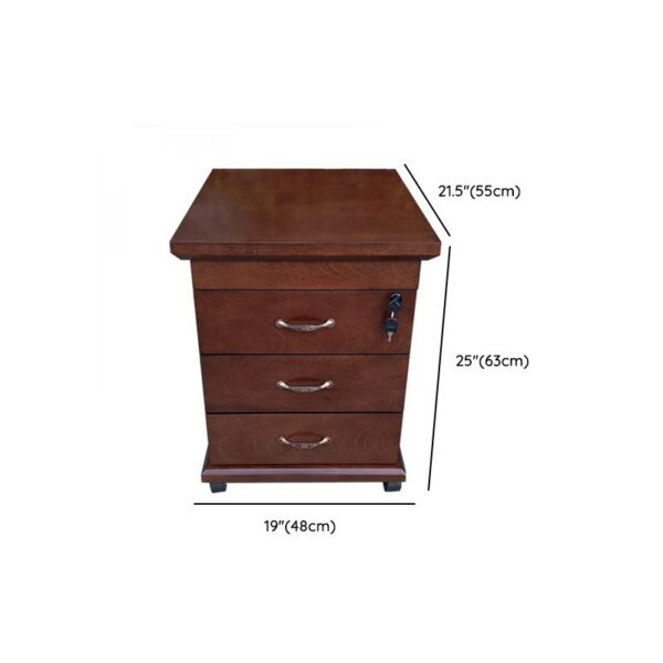 3-Drawer Simple Style Lockable Mobile Pedestal with three drawers, including one lockable, on smooth-rolling casters.