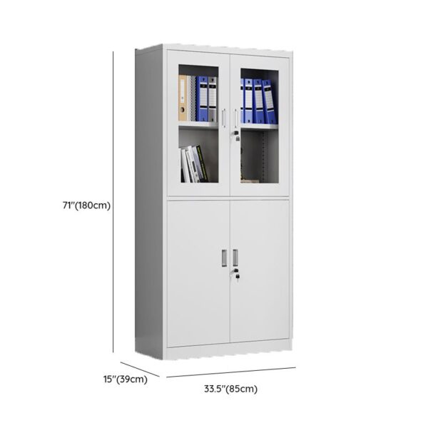 Office Modern Storage Cabinet with two doors, offering ample storage space for files and supplies, with a sleek design.