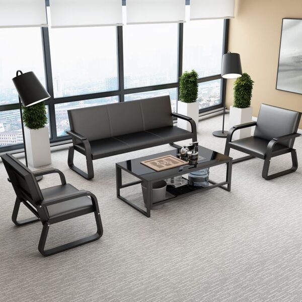 Office 5-Seater Modular Executive Reception Sofa with plush cushions, high-quality upholstery, and flexible modular design.