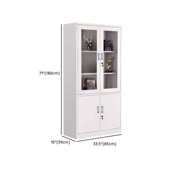 2-Door Modern Steel Storage Cabinet with adjustable shelves for customizable storage.