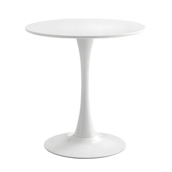 Tulip Base Simple Round Dining Table with a sleek round tabletop and unique tulip-shaped base, ideal for contemporary dining spaces.