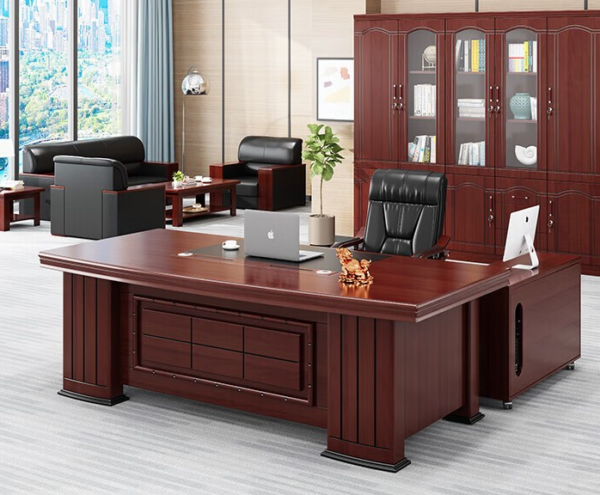 1.8 Meter Executive Mahogany Manager’s Desk with spacious surface and built-in storage, offering a luxurious and functional workspace.