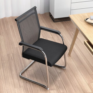 Ergonomic Breathable Visitor Office Chair with mesh backrest, providing excellent lumbar support and comfort for visitors in any professional setting.