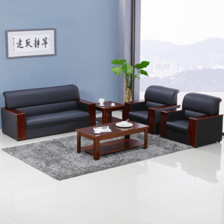 5-Seater Reception Leather Office Sofa with high-quality leather upholstery, plush cushions, and a modern design, ideal for waiting rooms and office lounges.