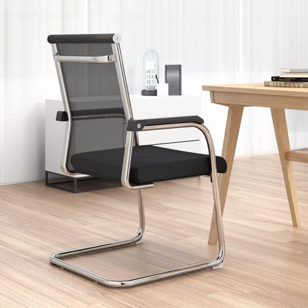 Ergonomic Breathable Visitor Office Chair with mesh backrest, providing excellent lumbar support and comfort for visitors in any professional setting.