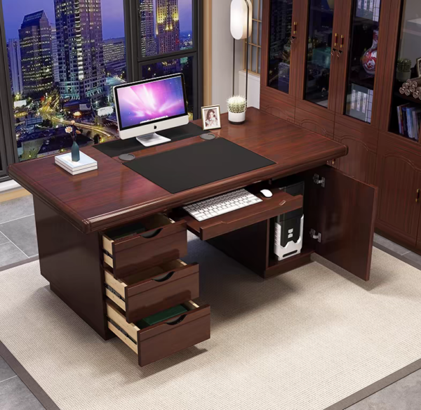 1.4 Meters Executive Boss Computer Office Desk with spacious surface, modern design, and built-in storage for an organized and productive workspace.