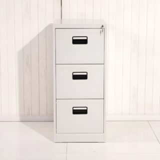 High-Quality 3 Drawer Steel Storage Cabinet with a durable steel frame and smooth-gliding drawers, ideal for organizing office supplies and documents.