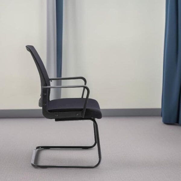 Mid-back mesh guest chair for conference room seating, offering ergonomic support and comfort.