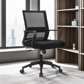 Ergonomic Comfy Cushion Swivel Mesh Chair with breathable mesh back, cushioned seat, and adjustable height for comfort and support.