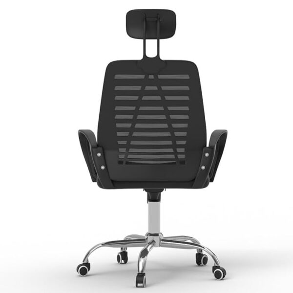 Ergonomic Headrest Mesh Task High Back Chair with adjustable headrest, lumbar support, and breathable mesh backrest for comfortable office seating.