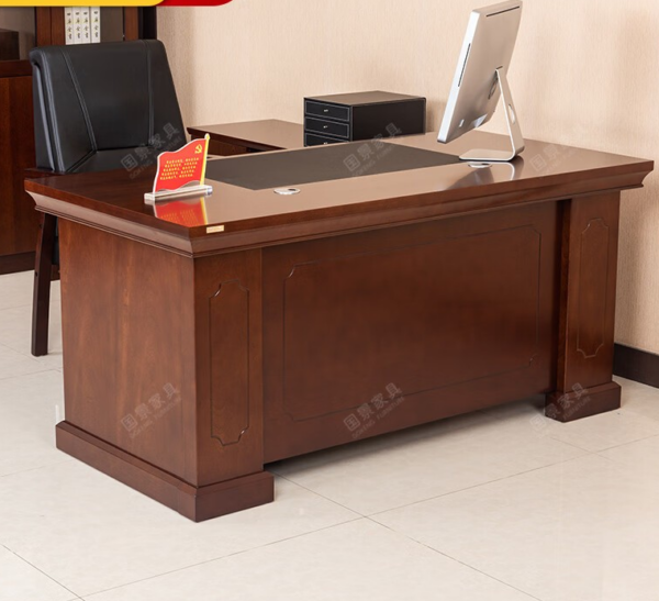 A sleek and modern 1600mm Executive President writing office desk designed for a professional workspace, featuring a spacious work surface and elegant wooden finish.