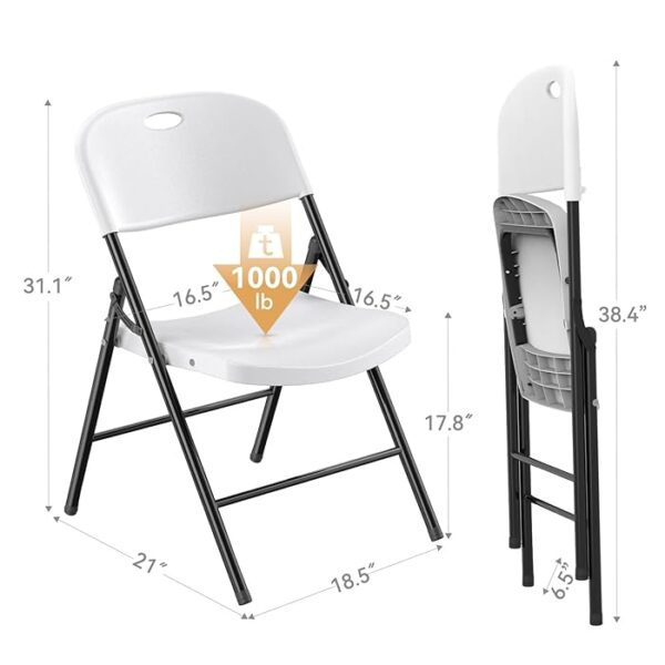 Patio Heavy Duty Plastic Foldable Chair, weather-resistant and designed for outdoor use, providing sturdy and comfortable seating for various settings.