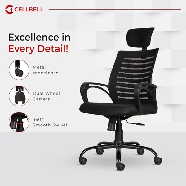 Ergonomic Mesh Home Office Chair with breathable mesh backrest, adjustable height, tilt, and armrests for comfortable and supportive seating during extended work sessions.