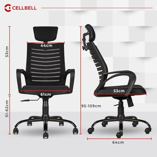 Ergonomic Mesh Home Office Chair with breathable mesh backrest, adjustable height, tilt, and armrests for comfortable and supportive seating during extended work sessions.