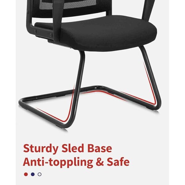 Mid-back mesh guest chair for conference room seating, offering ergonomic support and comfort.