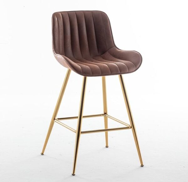 Modern Upholstered Counter Height Barstool with soft fabric seat, ergonomic backrest, and sleek legs, perfect for kitchens and bars.