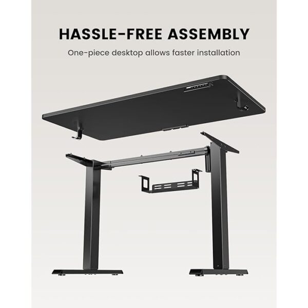 120cm Electric Adjustable Computer Desk with electric height adjustment, spacious tabletop, and sleek modern design for a comfortable and ergonomic workspace.