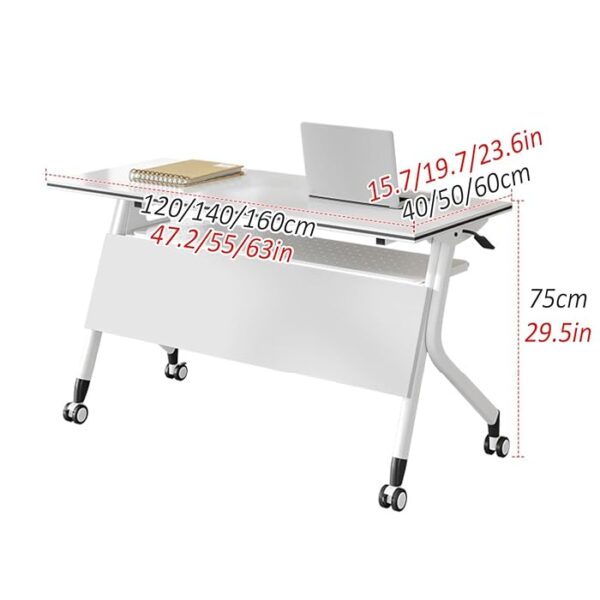 Foldable Conference Room Office Table with lockable wheels for easy mobility and secure stability, perfect for meetings and events.