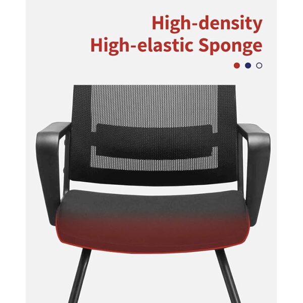 Mid-back mesh guest chair for conference room seating, offering ergonomic support and comfort.