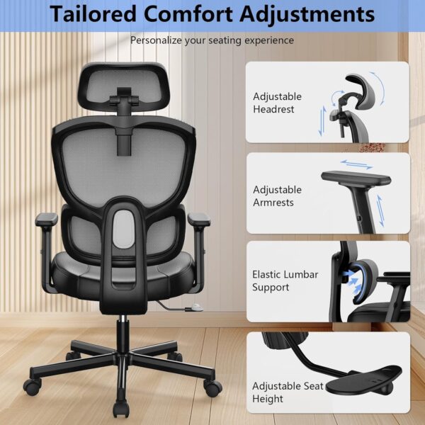 Ergonomic Reclining Comfy Home Office Chair with adjustable features, lumbar support, and breathable mesh back for ultimate comfort and relaxation.