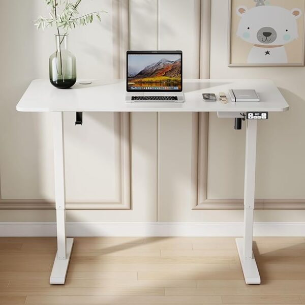 120cm Sit-Stand Ergonomic Home Office Desk with adjustable height, modern design, and spacious surface for a comfortable and productive workspace.