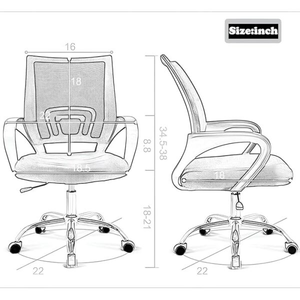 Ergonomic Clerical Mesh Computer Office Chair with adjustable features and breathable backrest for comfort and support.