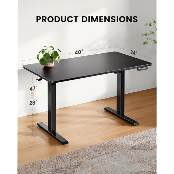 120cm Electric Adjustable Computer Desk with electric height adjustment, spacious tabletop, and sleek modern design for a comfortable and ergonomic workspace.