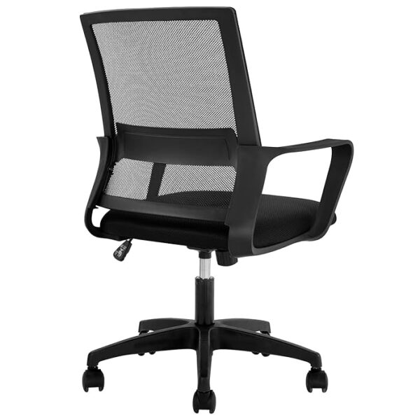 Ergonomic Mesh Secretarial Office Chair with breathable mesh backrest, adjustable height, and padded seat for comfort and support during long hours of work.