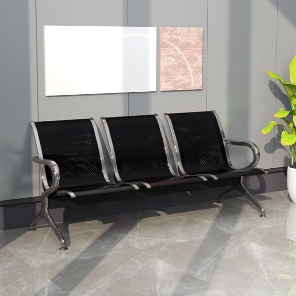 3-Seater Guest Reception Waiting Bench with comfortable padded seating and modern design, ideal for offices and waiting areas.