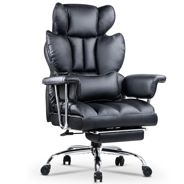 PU Heavy Duty Recliner Executive Office Chair with adjustable reclining, armrests, and durable PU leather upholstery.