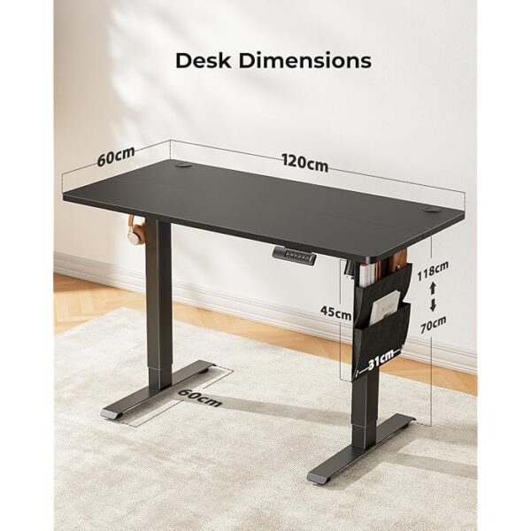 Electric Adjustable Home Office Computer Desk with a spacious work surface and electric lift system for easy height adjustments.