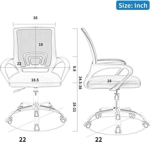 Swivel Rolling Clerical Office Chair with padded seat, backrest, adjustable height, and smooth-rolling casters for easy mobility and comfort in an office environment.