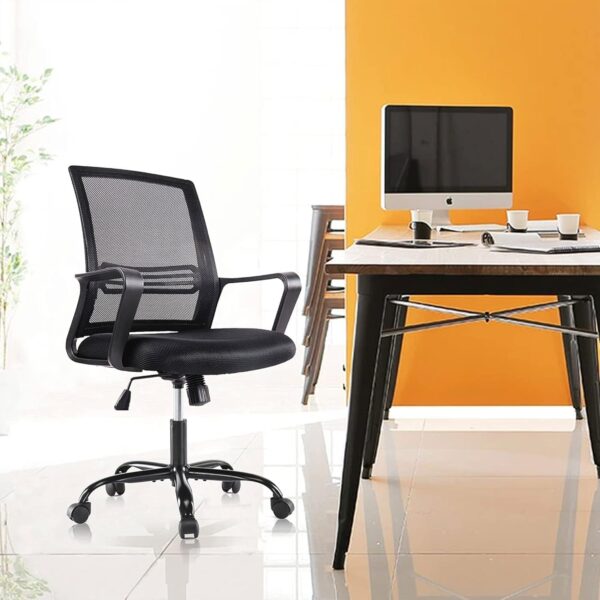 Ergonomic Swivel Mesh Computer Chair with adjustable lumbar support and breathable backrest.