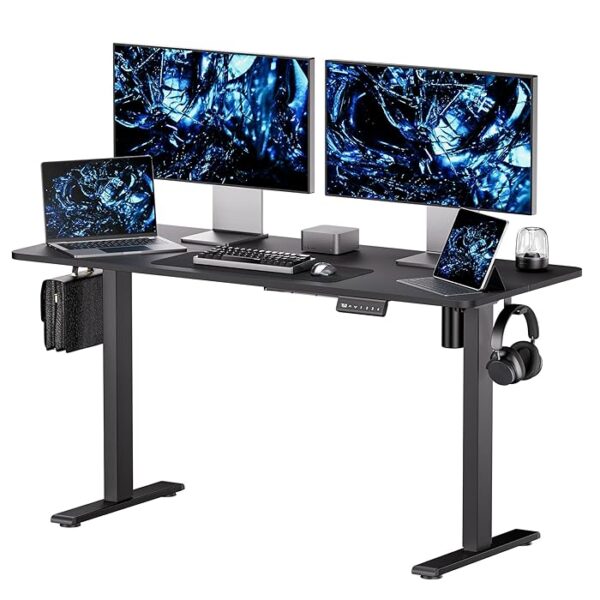 1200mm Electric Adjustable Height Desk with a spacious surface for work essentials, featuring an electric motor for easy sitting and standing adjustments.