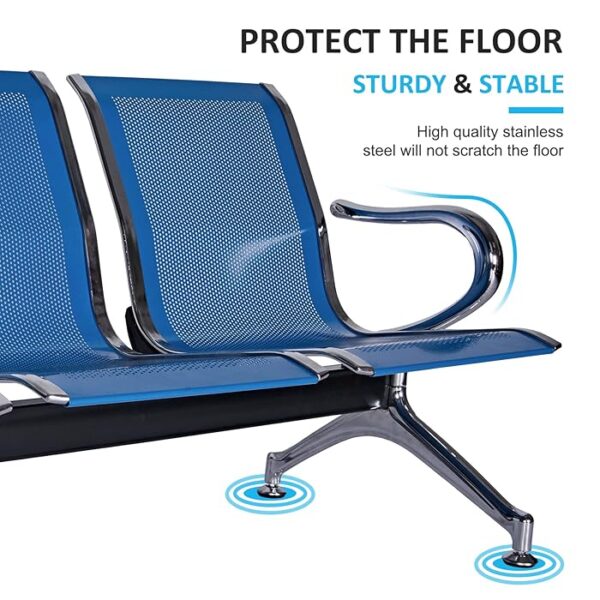 3-Seater Hospital Reception Waiting Bench with durable frame and ergonomic seating for healthcare environments.