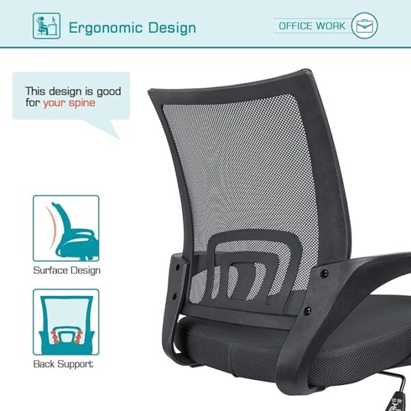 Ergonomic Clerical Mesh Executive Chair with adjustable seat height, armrests, and breathable mesh backrest for comfort and support.