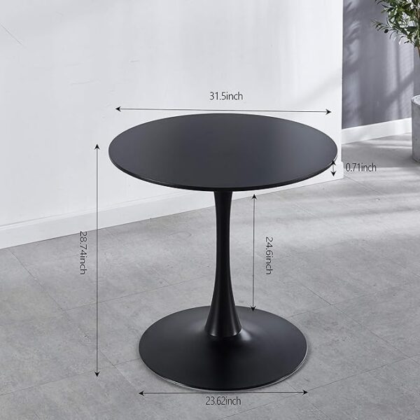 Round Tulip Kitchen Dining Room Table with a sleek pedestal base, perfect for modern and contemporary dining spaces.