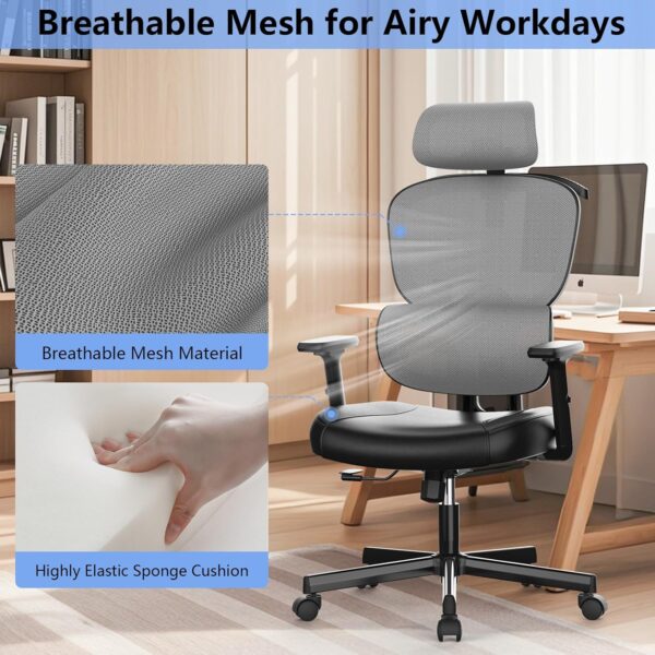 Ergonomic Reclining Comfy Home Office Chair with adjustable features, lumbar support, and breathable mesh back for ultimate comfort and relaxation.