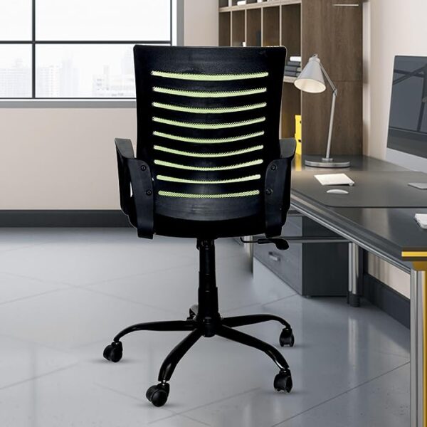 Ergonomic Strong Mesh Mid-Back Study Chair with breathable mesh back, adjustable height, and smooth-rolling casters for comfort and mobility.