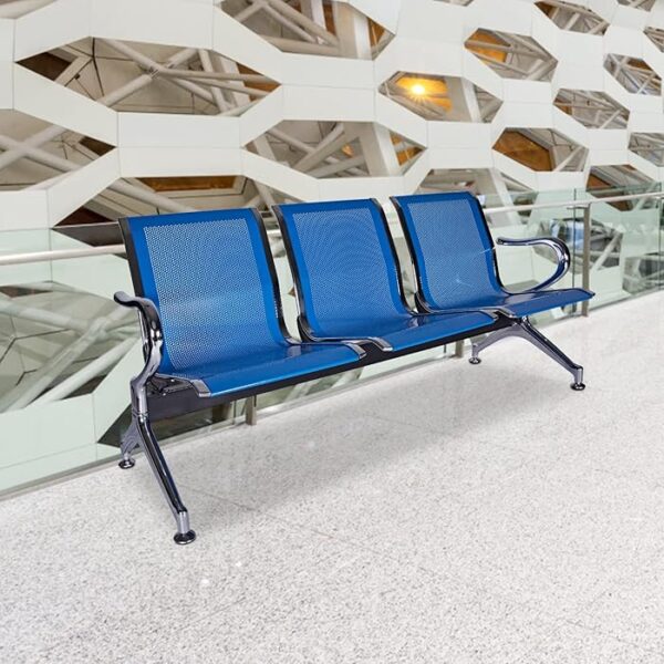 3-Seater Hospital Reception Waiting Bench with durable frame and ergonomic seating for healthcare environments.