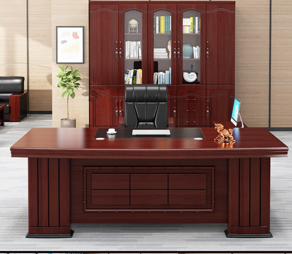 1.8 Meter Executive Mahogany Manager’s Desk with spacious surface and built-in storage, offering a luxurious and functional workspace.