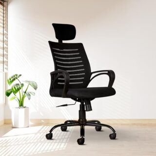 Ergonomic Mesh Home Office Chair with breathable mesh backrest, adjustable height, tilt, and armrests for comfortable and supportive seating during extended work sessions.