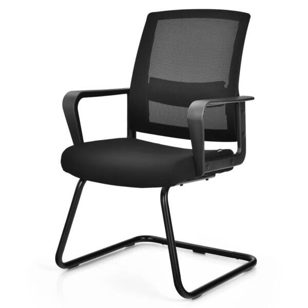 Cantilever Office Mesh Conference Chair with breathable mesh backrest, padded seat, and sleek cantilever base, offering ergonomic support and comfort.