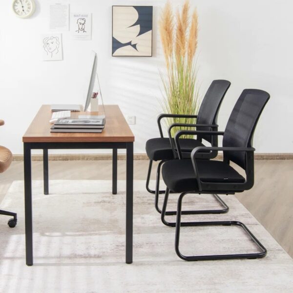 Cantilever Office Mesh Conference Chair with breathable mesh backrest, padded seat, and sleek cantilever base, offering ergonomic support and comfort.