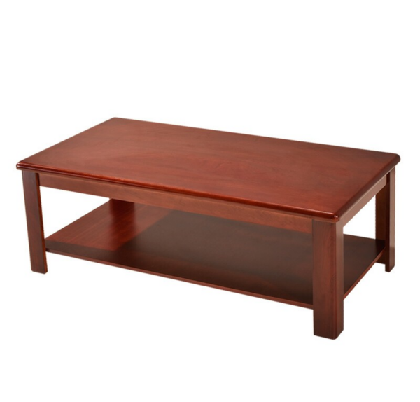 Solid Wood Office Reception Coffee Table with a spacious surface, crafted from high-quality wood, offering a stylish and functional addition to any office setting.