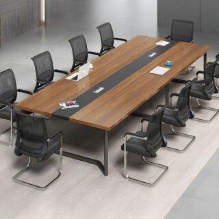 2.4 Meter Manufactured Wood Boardroom Table with a sleek, modern design, providing ample space for meetings, presentations, and group discussions in an office or conference room.