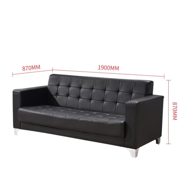 5-seater quality leather reception sofa set with modern design and premium cushioning.