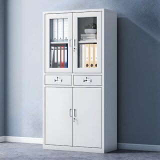 Steel Office Storage Cabinet with spacious compartments and drawers for organizing office supplies and documents.