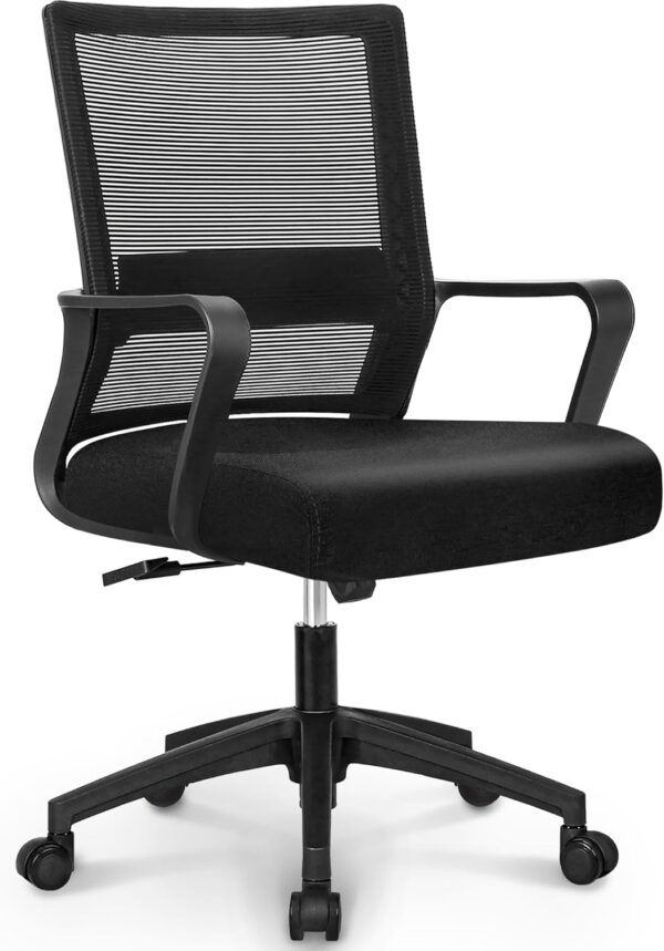 Ergonomic Comfy Cushion Swivel Mesh Chair with breathable mesh back, cushioned seat, and adjustable height for comfort and support.